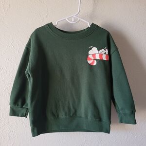 Peanuts Green Snoopy with Candycane Sweatshirt XS